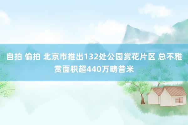 自拍 偷拍 北京市推出132处公园赏花片区 总不雅赏面积超440万畴昔米